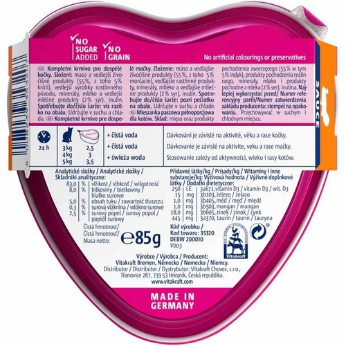 Karma mokra dla kotów indyk w sosie serowym Vitakraft 85 g