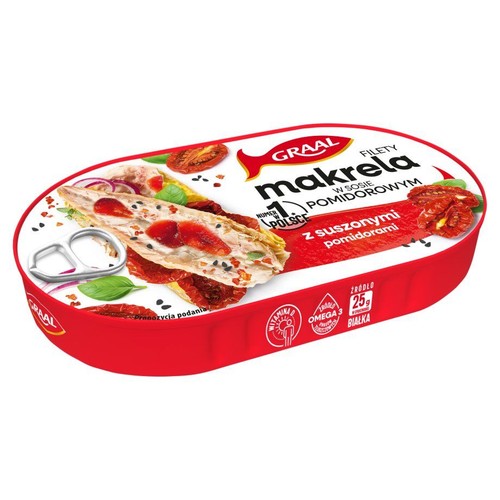 Filety z makreli w sosie pomidorowym z suszonymi pomidorami  GRAAL 170 g