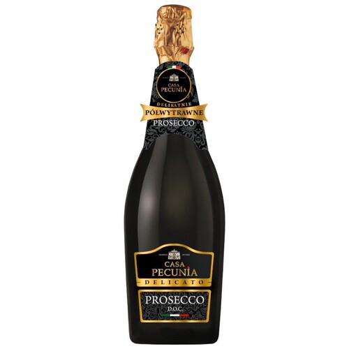 Prosecco Delicato półwytrawne wino musujące Casa Pecunia 750 ml