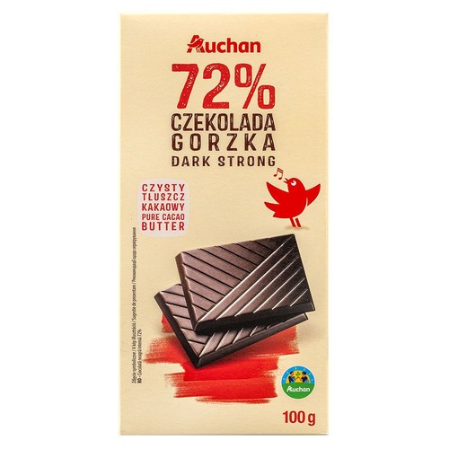 Czekolada gorzka 72% kakao Auchan 100 g
