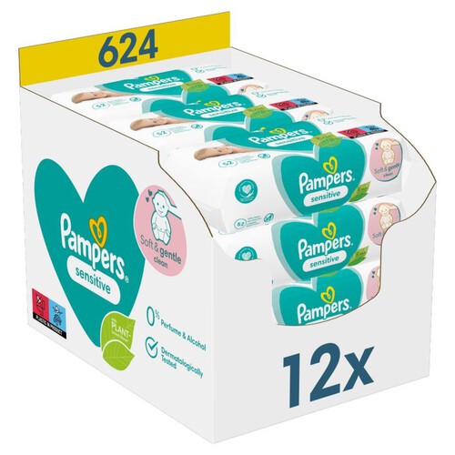 Chusteczki nawilżane dla wrażliwej skóry Pampers 12 x 52 sztuki