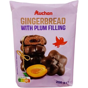Pierniki z nadzieniem śliwkowym w czekoladzie Auchan 200 g