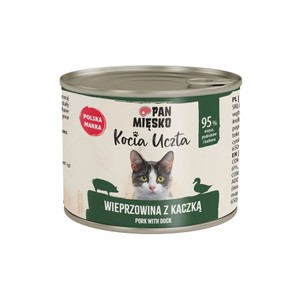 Karma mokra dla kotów Kocia Uczta wieprzowina z kaczką  Pan Mięsko 200 g