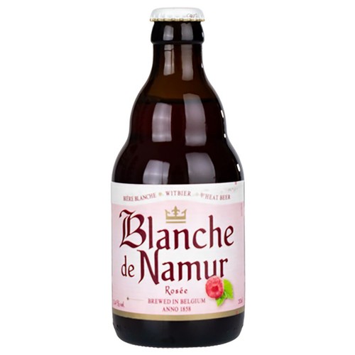 Piwo belgijskie smakowe Blanche de Namur Rose o smaku malinowym alk. 3,4% obj. Du Bocq 330 ml