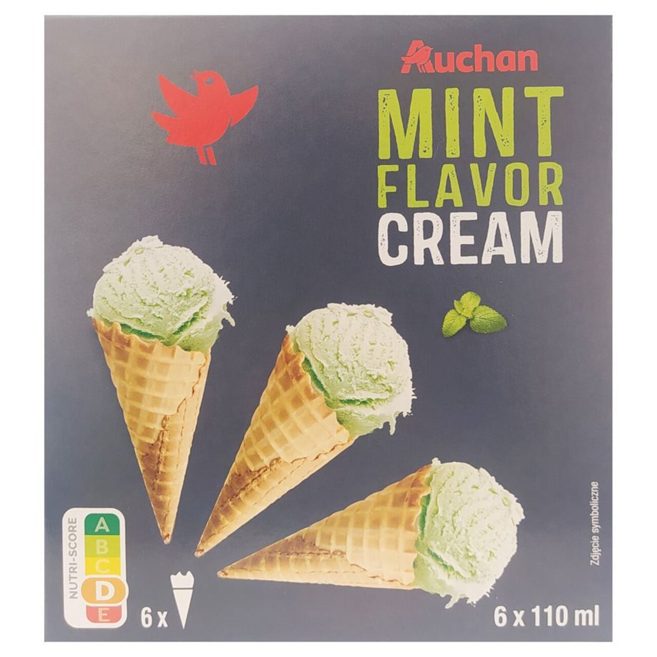 Rożek mięta Auchan 6 x 110 ml