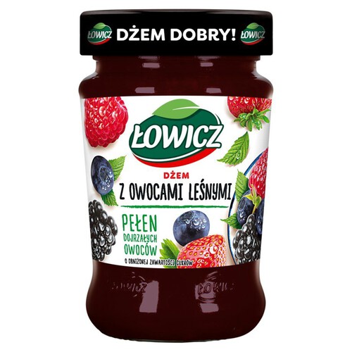 Dżem z owoców leśnych o obniżonej zawartości cukrów Łowicz 280 g