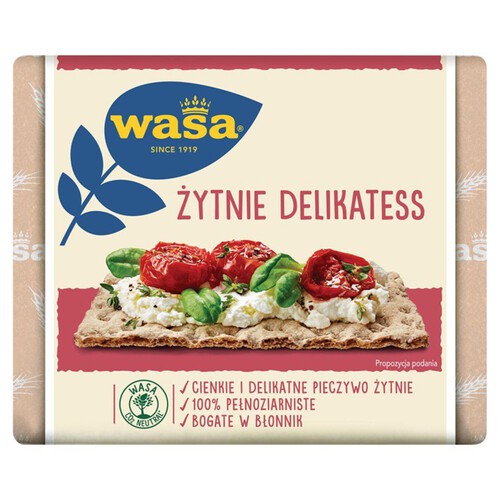 Pieczywo z pełnoziarnistej mąki żytniej Wasa 210 g