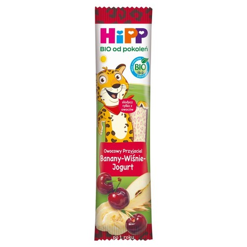 BIO batonik o smaku banany-wiśnie-jogurt po 1 roku  HIPP 23 g 