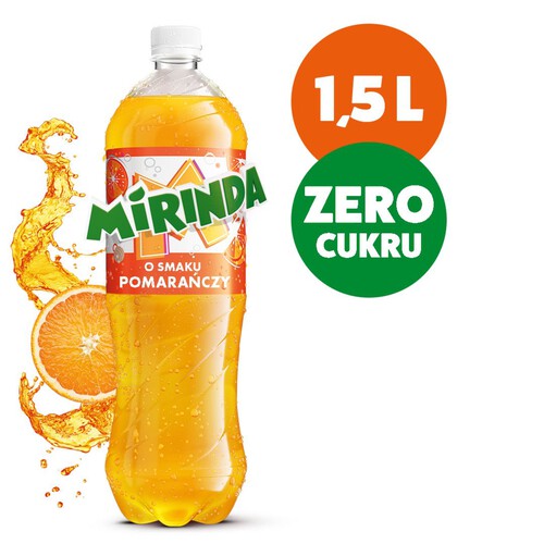 Napój gazowany o smaku pomarańczowym  Mirinda Zero Cukru  1,5 l