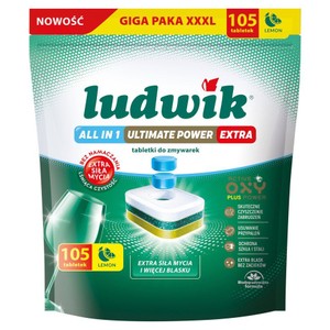 Tabletki do zmywarek All in 1 Ultimate Power Extra Lemon   Ludwik 105  tabletek