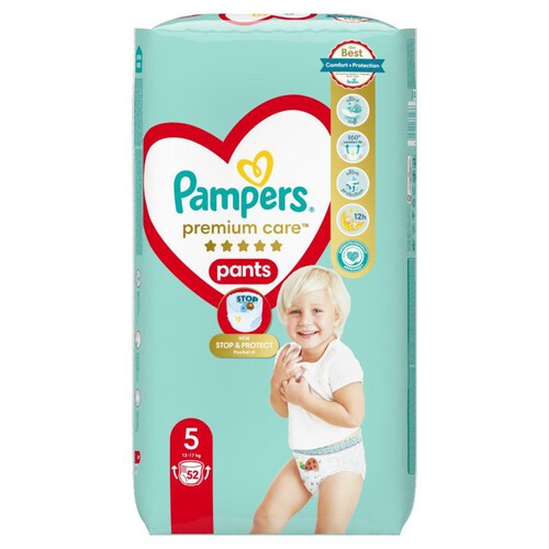 Pieluszki Premium Care Pants 5  12-17 kg  Pampers 52 sztuki