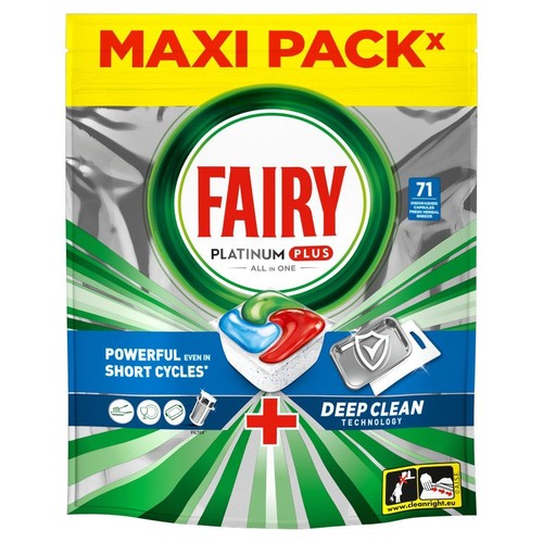Kapsułki do zmywarki Platinum Plus All in One Deep Clean  FAIRY 71 kapsułek