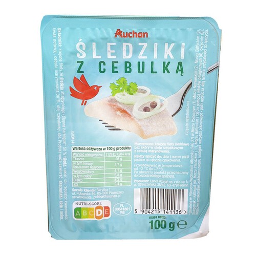 Śledziki z cebulką Auchan 100 g