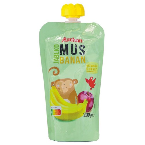 Mus jabłko - banan bez dodatku cukru Auchan 200 g