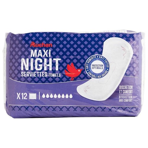 Podpaski maxi N6 Auchan 12 sztuk