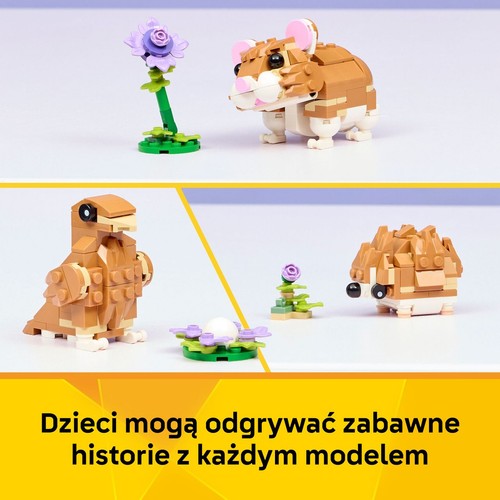 Creator 3 w 1 Uroczy chomik z kwiatkiem dla dzieci 31376 LEGO  1 sztuka