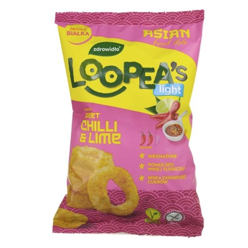 Chrupki z soczewicy o smaku sweet chilli & lime, bezglutenowe LOOPEA'S 50 g