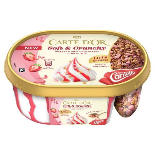 Lody Soft & Crunchy Strawberry CARTE D'OR 750 ml