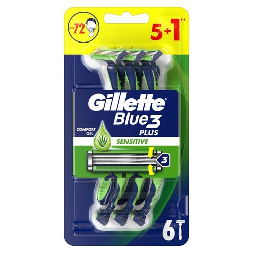 Maszynki do golenia dla mężczyzn Blue 3 Sensitive Gillette 6 sztuk