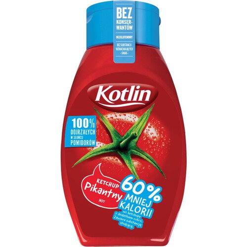 Ketchup pikantny 60% mniej kalorii   Kotlin 450 g