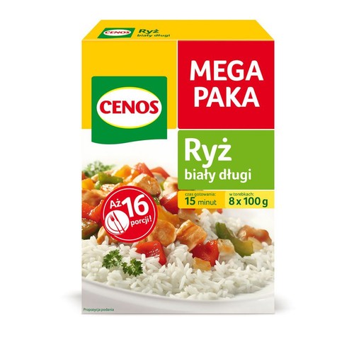 Ryż biały długi Cenos 8 x 100 g
