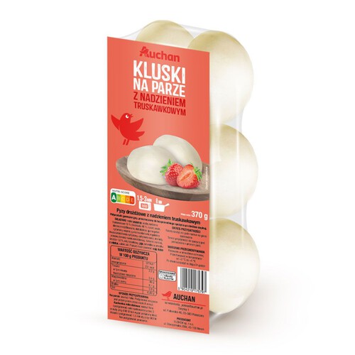 Kluski na parze z nadzieniem truskawkowym Auchan 370 g