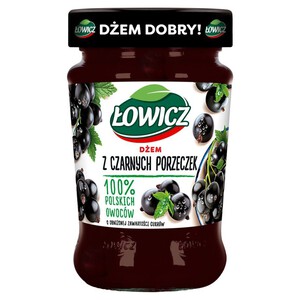 Dżem z czarnych porzeczek o obniżonej zawartości cukrów Łowicz 280 g