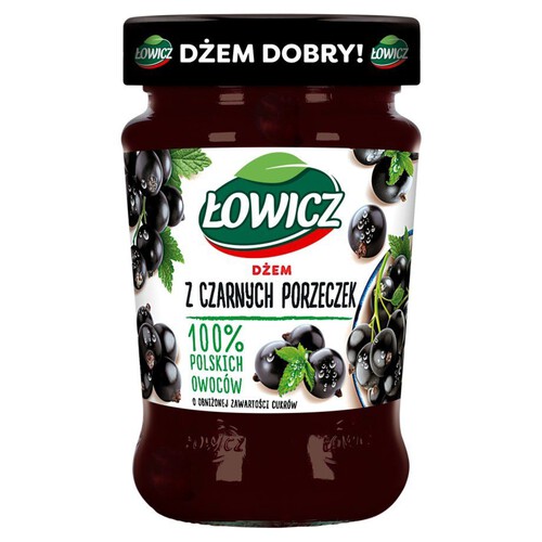 Dżem z czarnych porzeczek o obniżonej zawartości cukrów Łowicz 280 g