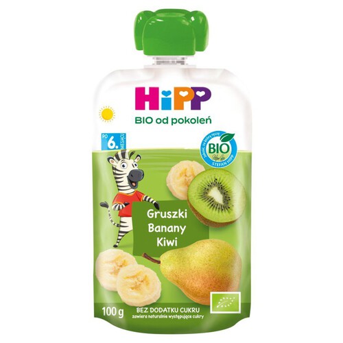 Mus owocowy 100% gruszki banany kiwi HiPP 100 g