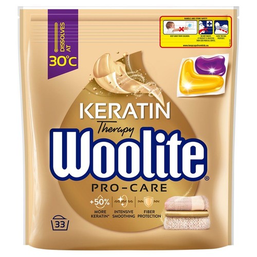 Woolite Pro-Care z keratyną, 33 prania. Płyn do prania z ochroną wygładzającą włókna.