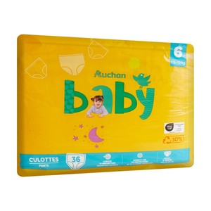 Pieluchomajtki dziecięce 6 15-19 kg Auchan 36 sztuk
