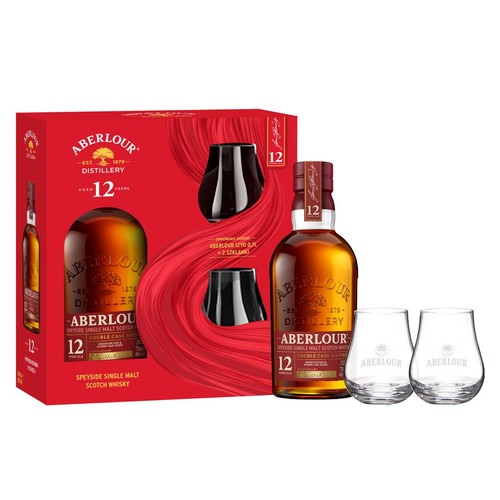 Whisky szkocka single malta 12YO Double Cask Matured alk. 40,0% alk. + 2 szklanki Aberlour 700 ml