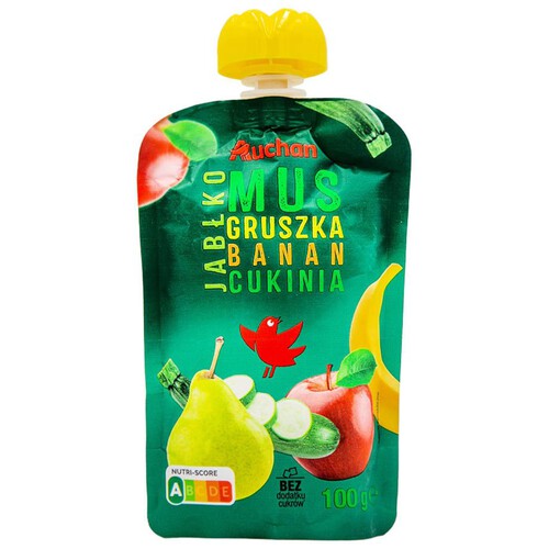 Mus gruszka banan cukinia jabłko  Auchan 100 g