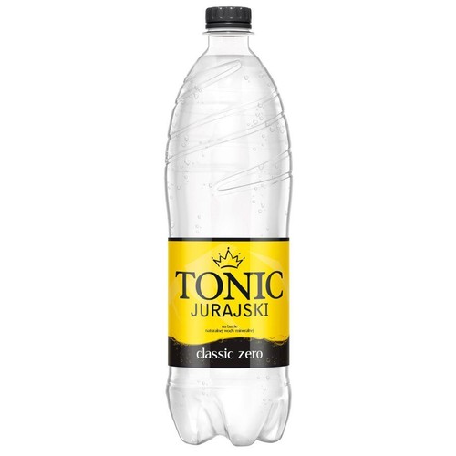 Napój gazowany tonic zero. Pasteryzowany. Zawiera substancje słodzące.  Jurajski 1 l
