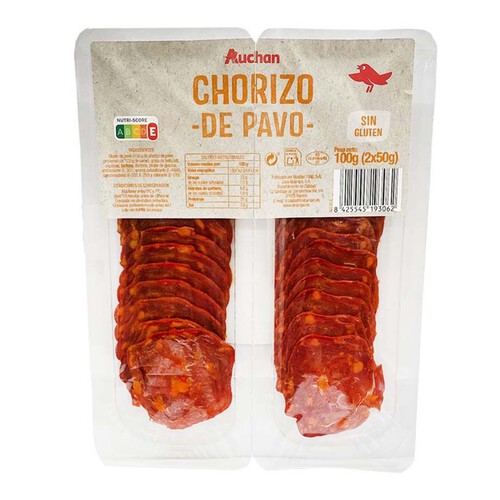 Chorizo de Pavo Auchan 100 g