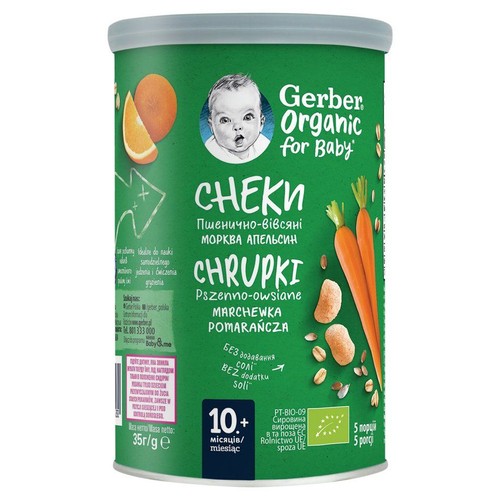 BIO Chrupki pszenno - owsiane marchewka pomarańcza Gerber Organic 35 g