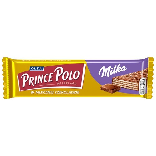 Wafelek z kremem kakaowym oblany mleczną czekoladą   Prince Polo 45 g