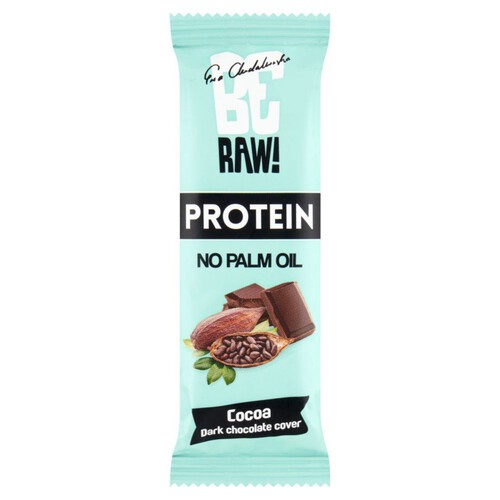 Baton proteinowy z kakao oblany gorzką czekoladą Be Raw! 40 g