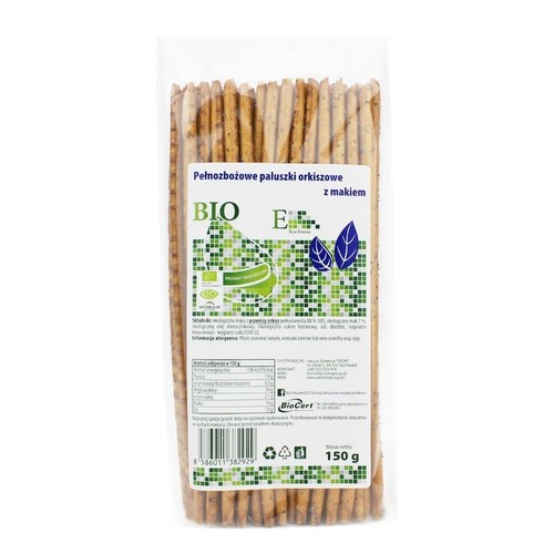 BIO Paluszki orkiszowe pełnoziarniste z makiem   Eco Envoy 150 g