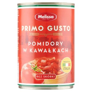 Pomidory w kawałkach bez skórki w lekko zagęszczonym soku pomidorowym Primo Gusto 400 g