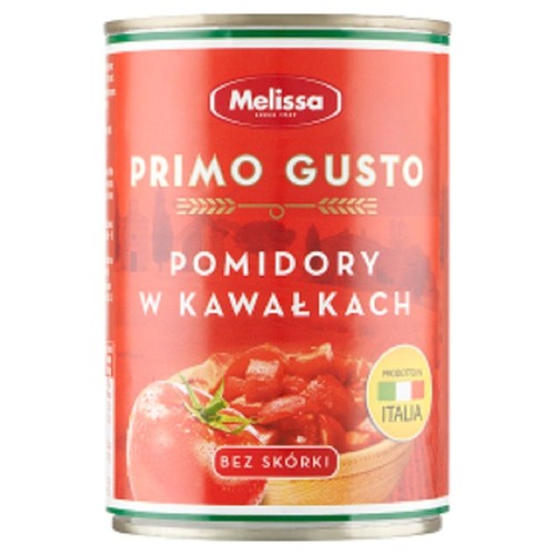 Pomidory w kawałkach bez skórki w lekko zagęszczonym soku pomidorowym Primo Gusto 400 g