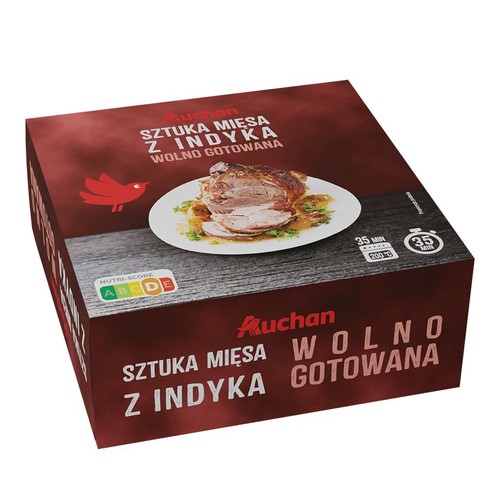 Sztuka mięsa z indyka wolno gotowana Auchan na wagę ok 700 g