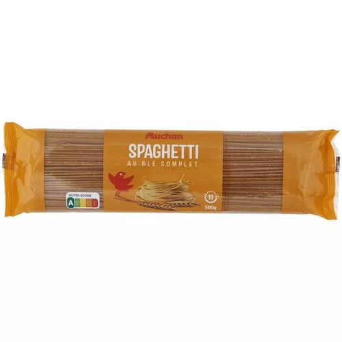 Makaron spaghetti pełnoziarnisty Auchan 500 g
