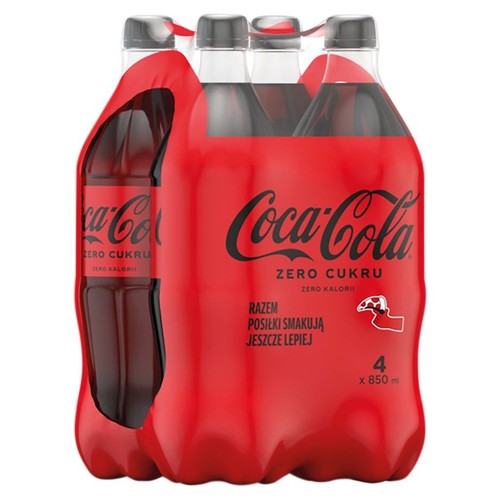 Napój gazowany Zero o smaku cola  Coca-Cola 4 x 0,85 l