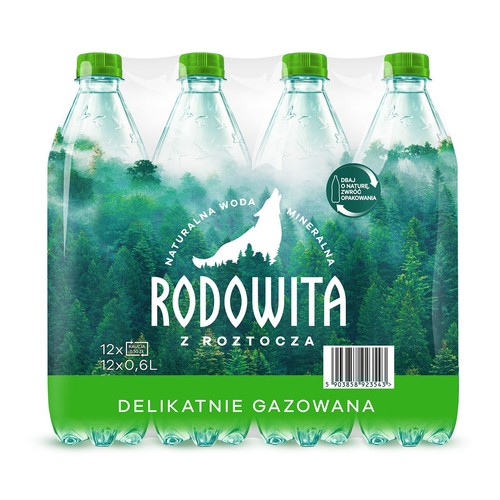 Naturalna woda mineralna lekko gazowana  Rodowita z Roztocza 12 x 0,6 l