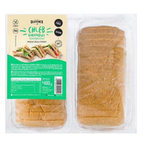 Chleb kanapkowy bezglutenowy niskobiałkowy GLUTENEX 400 g
