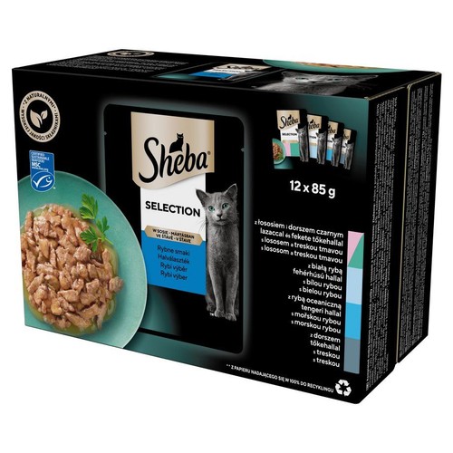 Karma mokra dla kotów Rybne smaki mix Sheba 12 x 85 g
