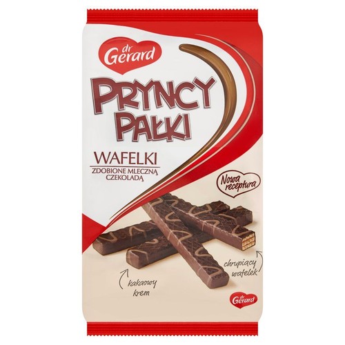 Wafle Pryncypałki zdobione mleczną czekoladą Dr Gerard 200 g