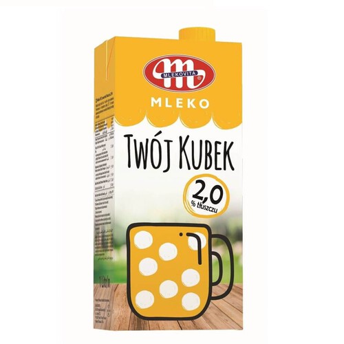 Twój Kubek Mleko UHT 2% Mlekovita 1 l