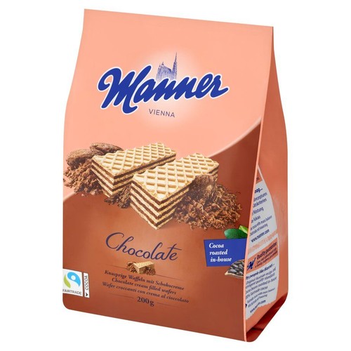 Wafelki Chocolate z kremem czekoladowym Manner 200 g